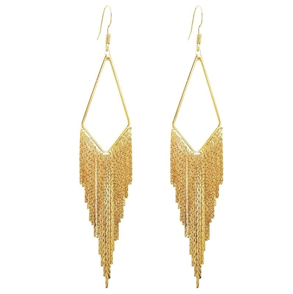 Jewelry - Chic Gold Chain Dangle Earrings